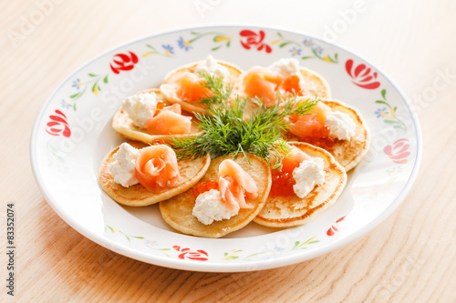 pancakes with salmon