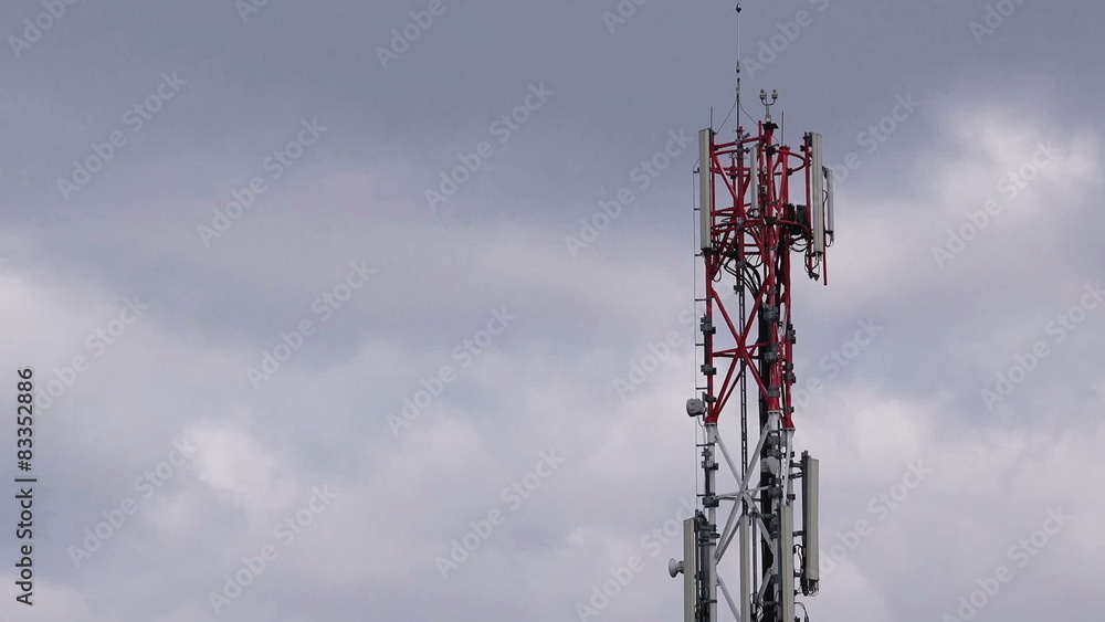 GSM Antenna Transmitter on Communication Tower GSM Antenna Transmitter on Communication Tower