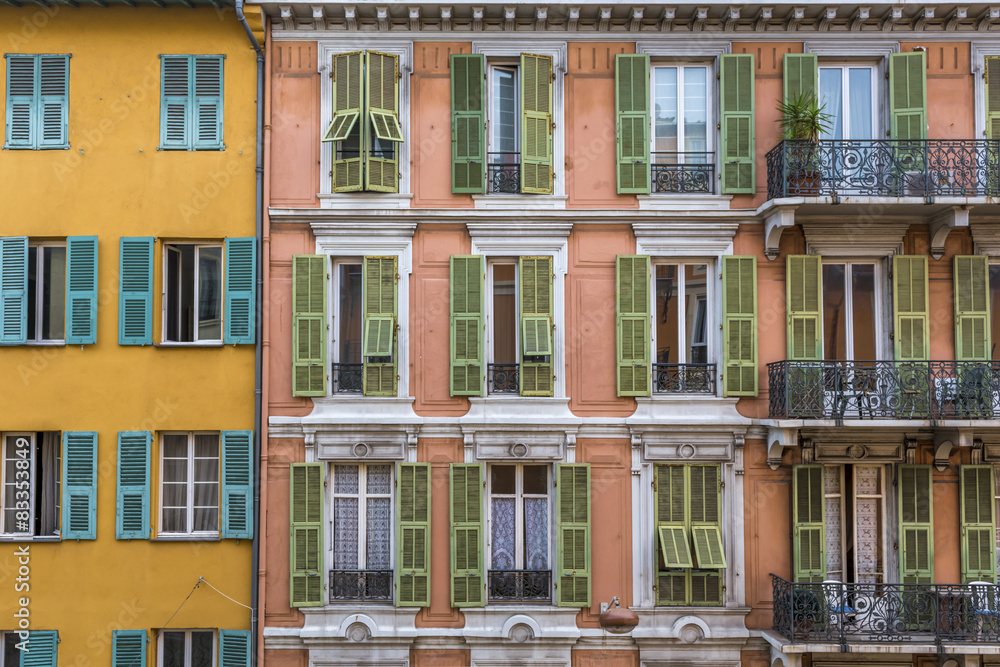 Traditional urban architecture on the French Riviera in Nice