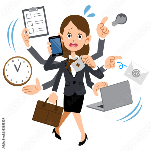 忙しすぎる会社で働く女性