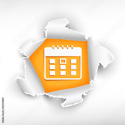 Сalendar and breakthrough paper hole