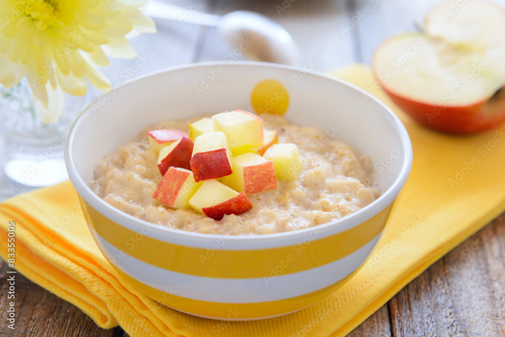 Healthy breakfast - oatmeal porridge with apples Healthy breakfast - oatmeal porridge with apples