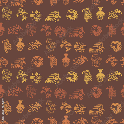 Seamless background with American Indians relics dingbats