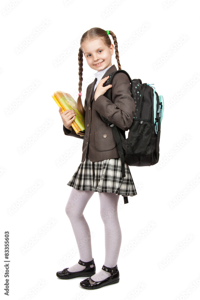 beautiful girl in school uniform with books beautiful girl in school uniform with books
