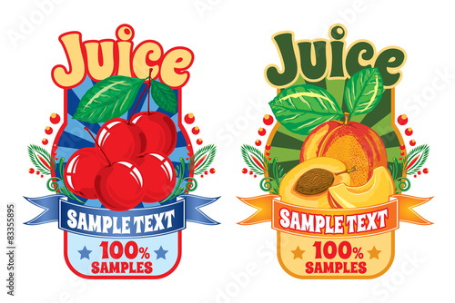 set of templates for labels of juice