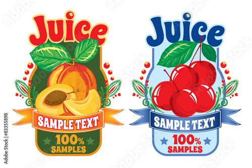 set of templates for labels of juice