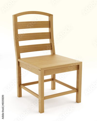 Isolated wooden chair