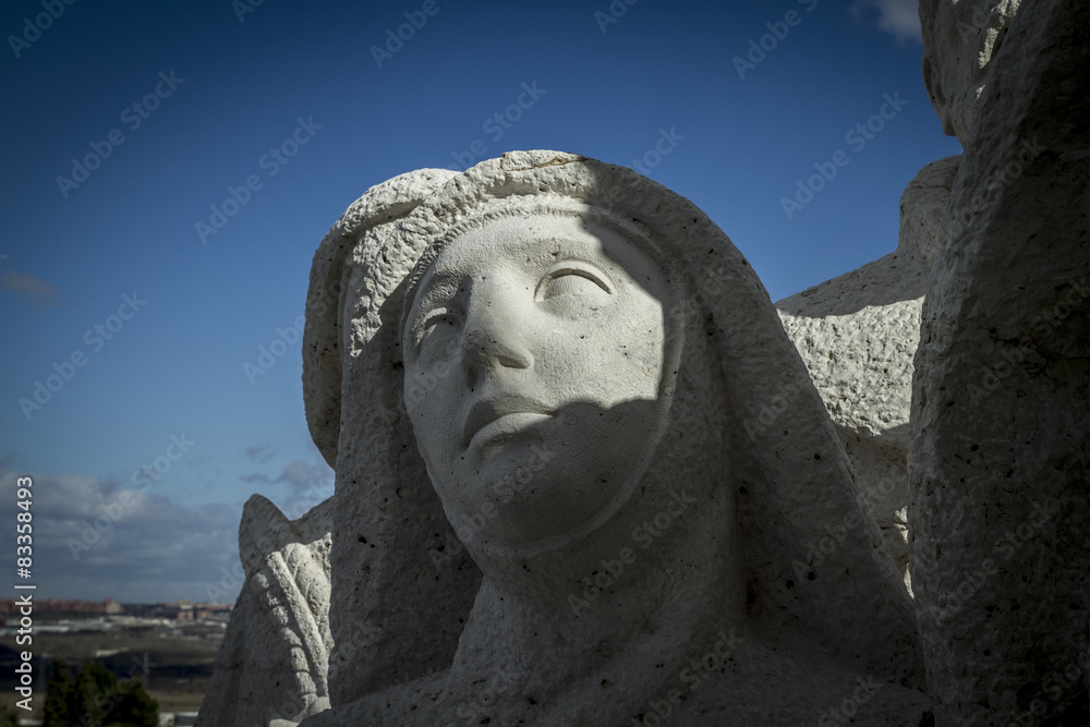 Nun statue.Cerro de los Angeles is located in the municipality o