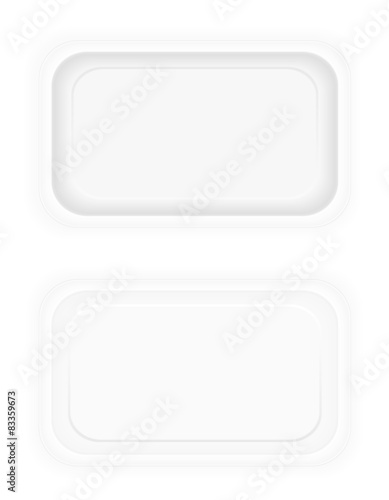white plastic container packaging for food vector illustration