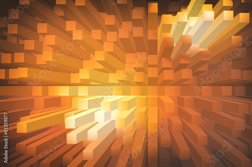 Cuadro en lienzo Orange extrude geometric abstract background