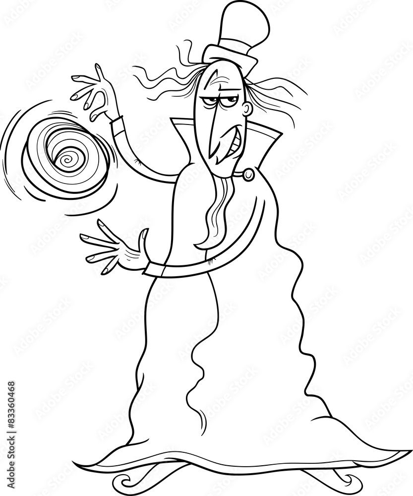 Fototapeta premium evil sorcerer coloring page