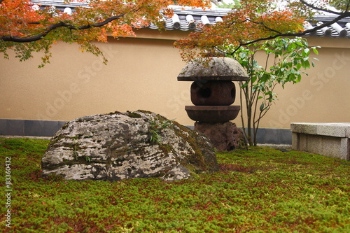 Stone lantern in zen garden in Kyoto photo
