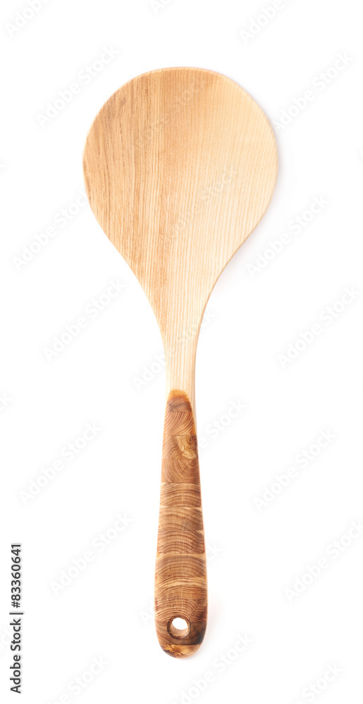 Big cooking wooden spoon ladle isolated Big cooking wooden spoon ladle isolated