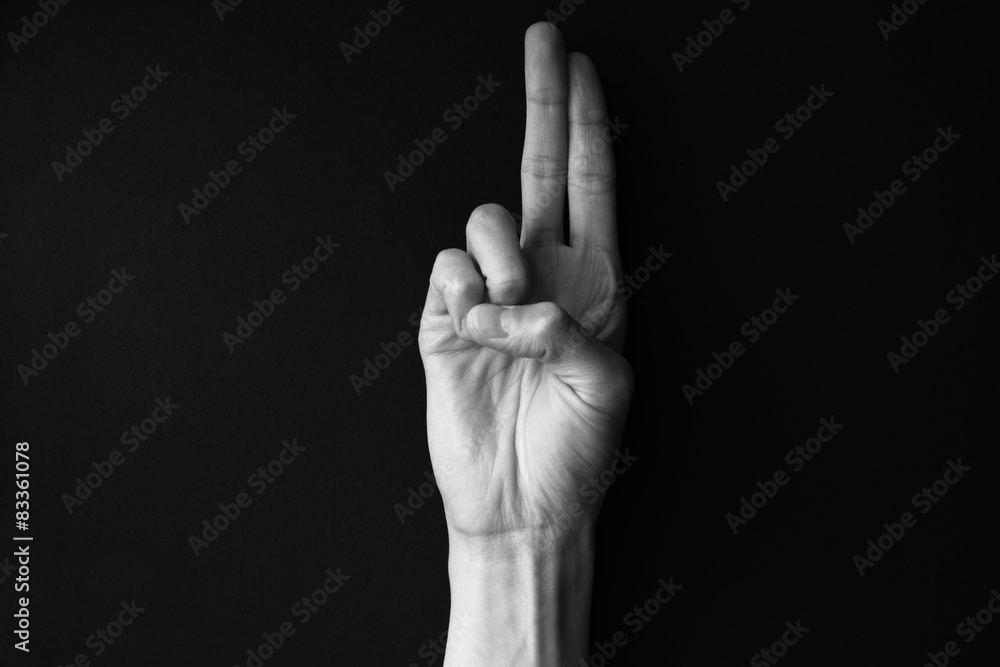 Dactil alphabet U Dactil alphabet U