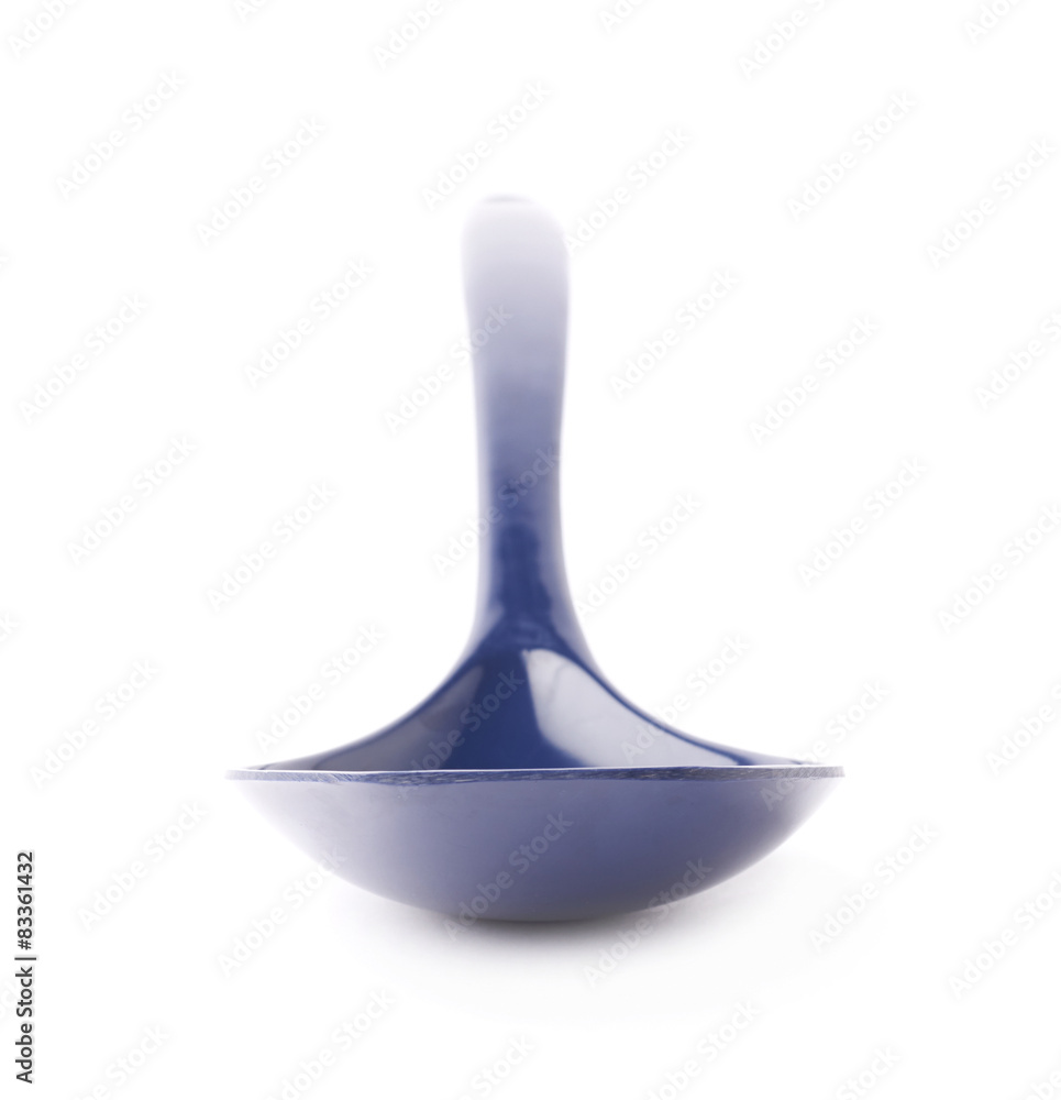 Blue plastic kitchen ladle spoon isolated Blue plastic kitchen ladle spoon isolated