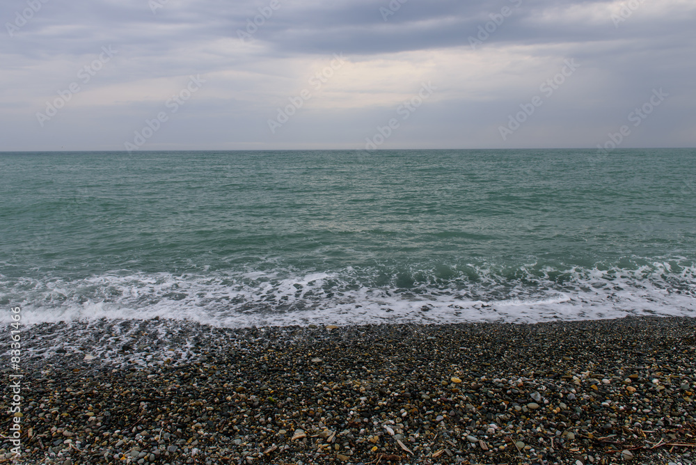 The Black sea coast in cloudy weather The Black sea coast in cloudy weather