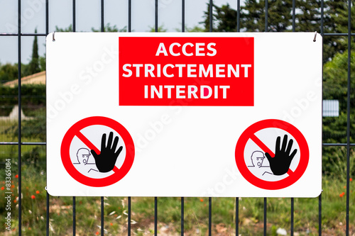 Canvas Print panneau interdiction