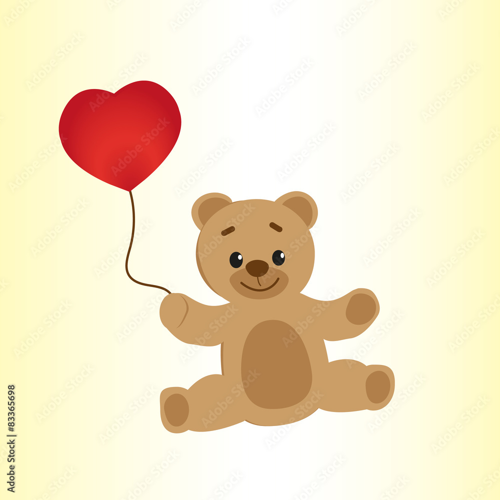 smiling teddy bear with heart baloon smiling teddy bear with heart baloon
