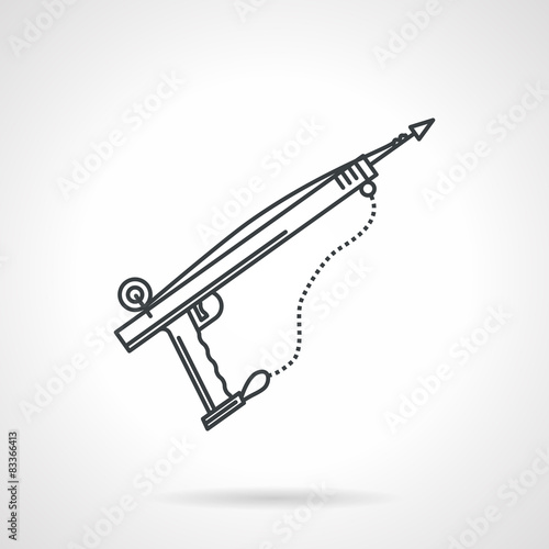 Speargun black line vector icon