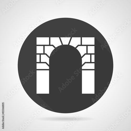 Brick archway black round vector icon