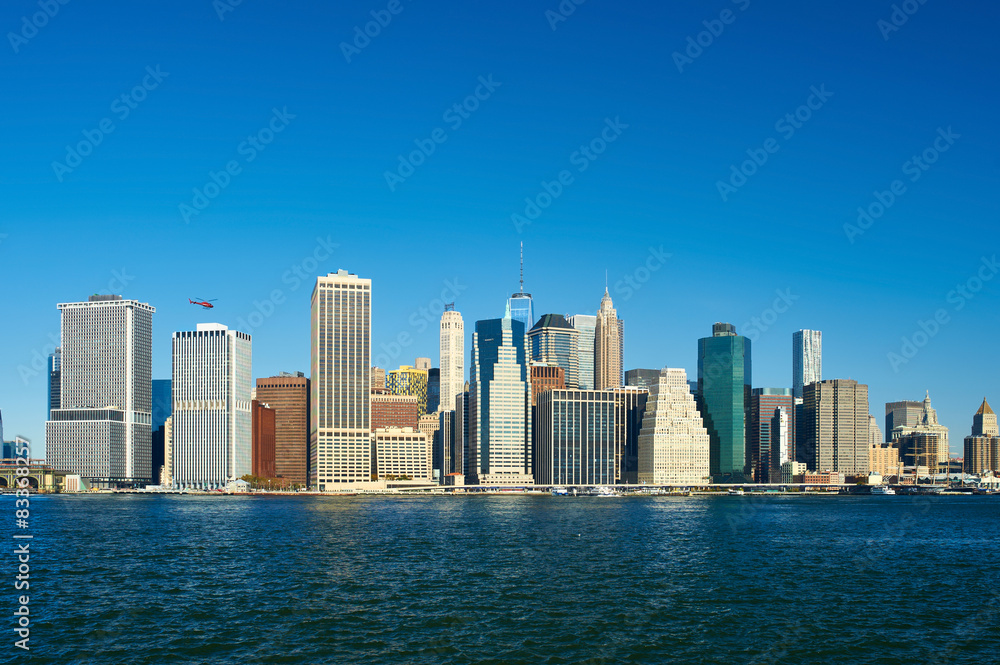 Fototapeta premium Lower Manhattan skyline view from Brooklyn