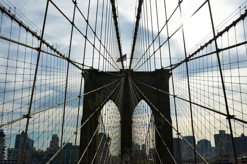 Brooklyn bridge pillar, New York City, USA © haveseen