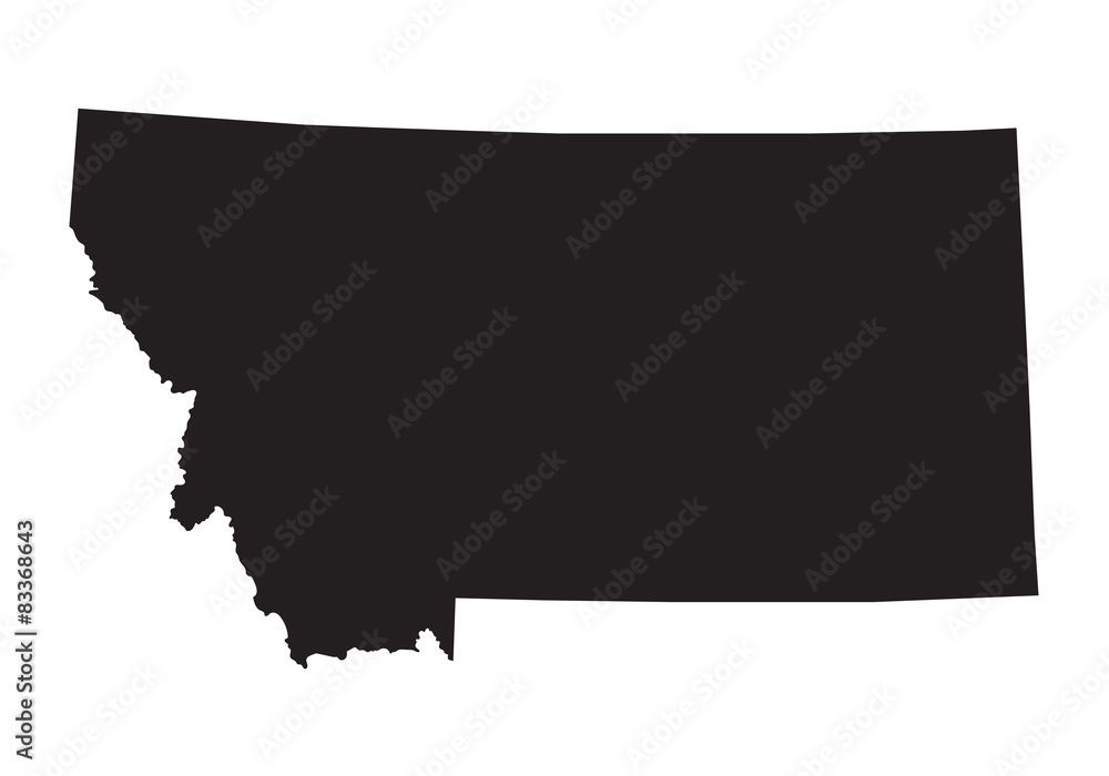 Naklejka premium black map of Montana