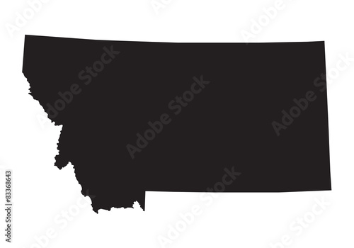 Wallpaper Mural black map of Montana
