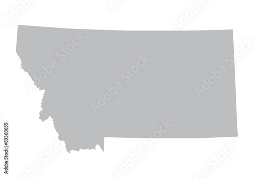 grey map of Montana