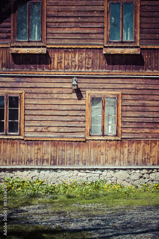 Traditional polish wooden hut from Zakopane, Poland.