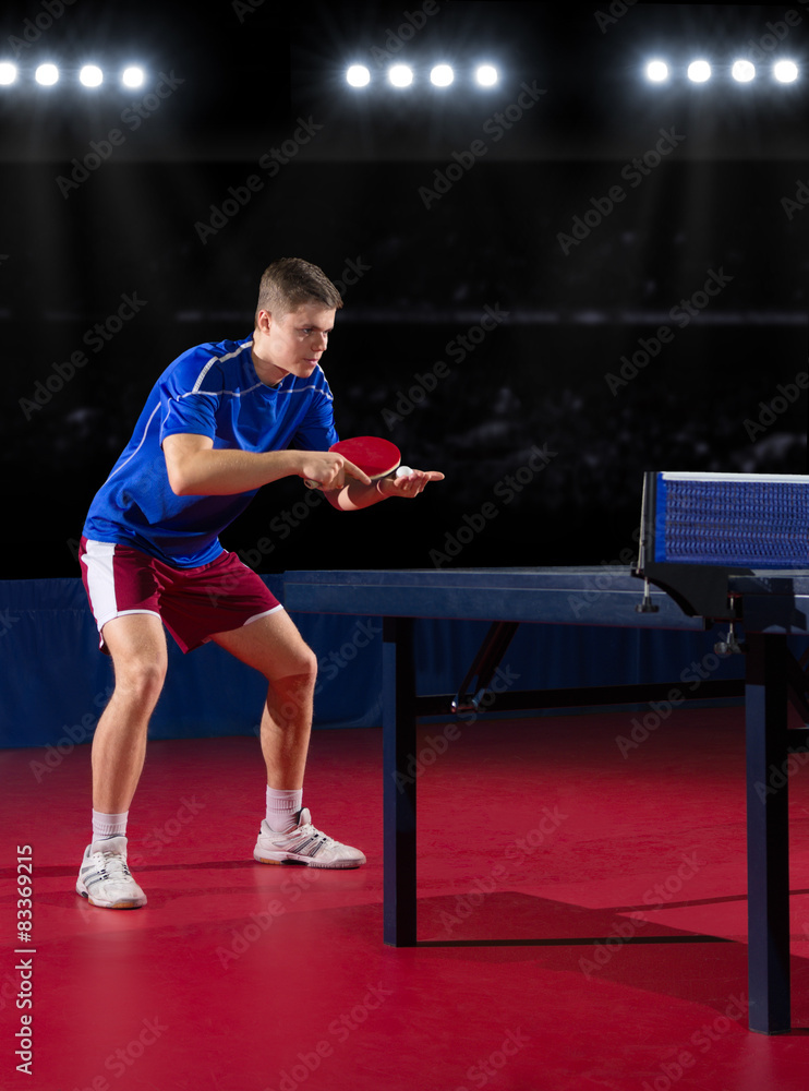 Table tennis player at sports hall Table tennis player at sports hall
