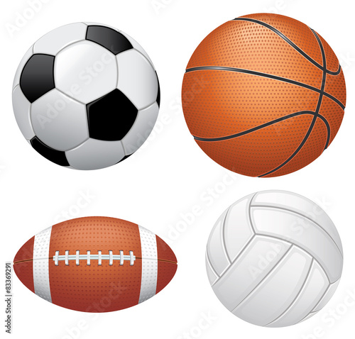 Sport balls on white background.