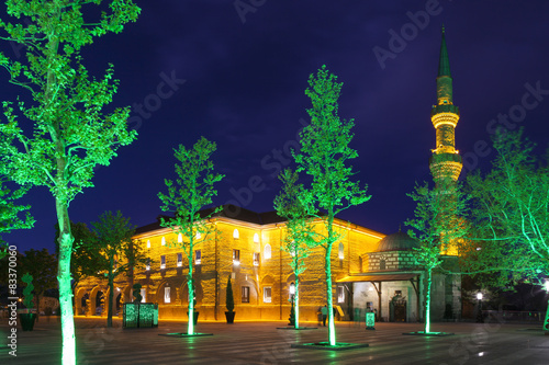 Мечеть Хаджи Байрам ночью. Анкара. Турция.