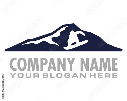 snowboard gestalt logo image vector