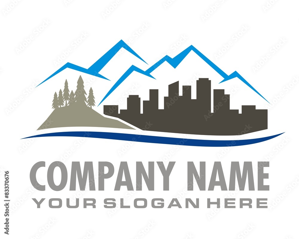 urban and mountains logo image vector