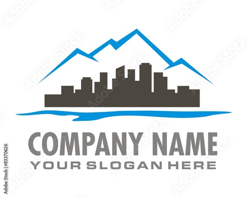 urban and mountains logo image vector