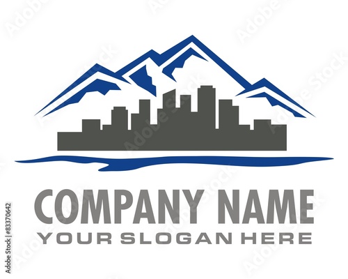 urban and mountains logo image vector