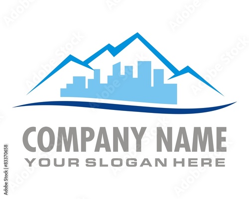 urban and mountains logo image vector