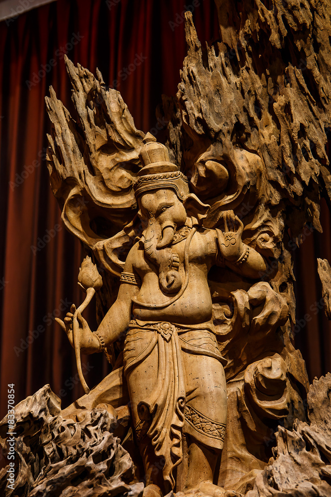 Fototapeta premium Ganesh carved wood