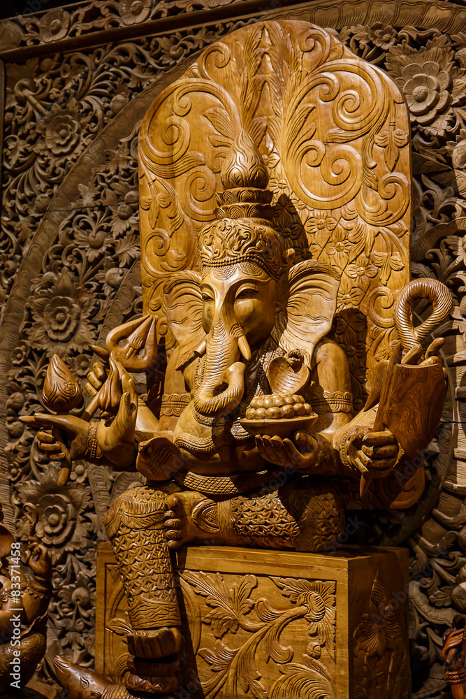 Ganesh carved wood Ganesh carved wood