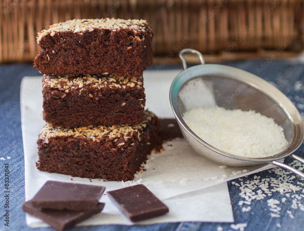 Chocolate brownie cake with coconut Chocolate brownie cake with coconut