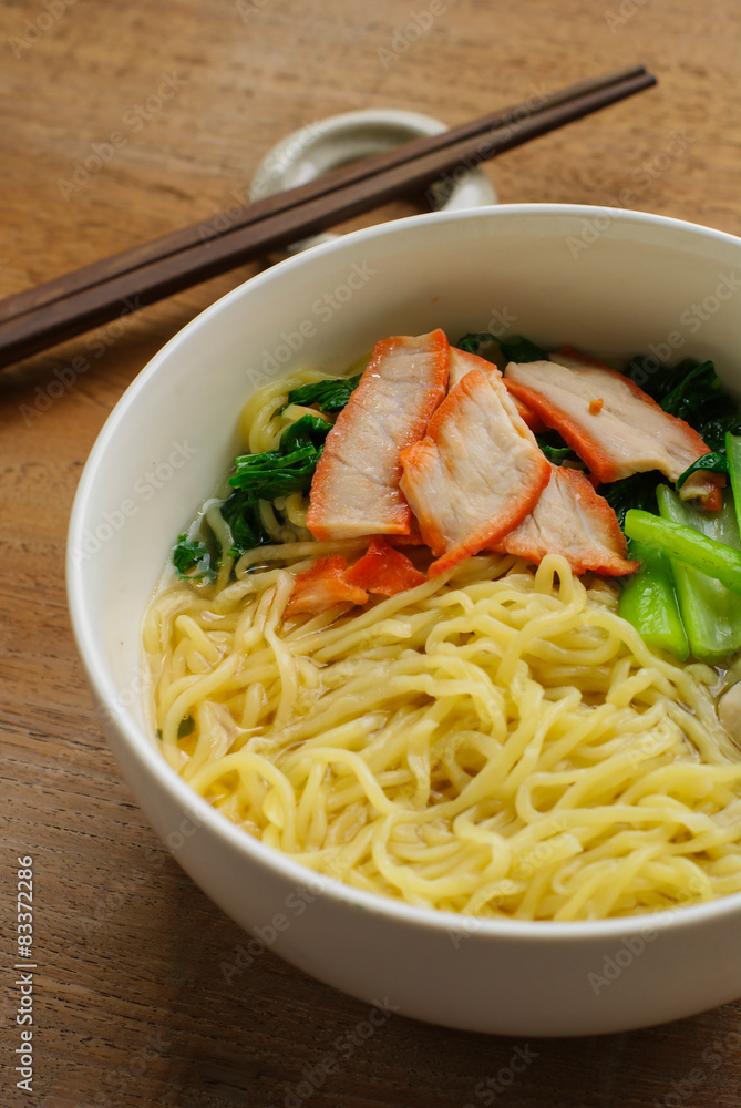 Noodles and meatball with chopsticks , asian noodle Noodles and meatball with chopsticks , asian noodle