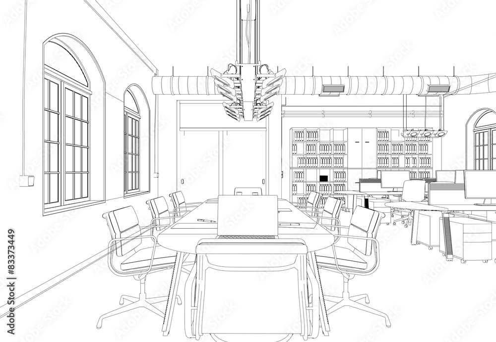 Entwurf modernes Büro im Loft