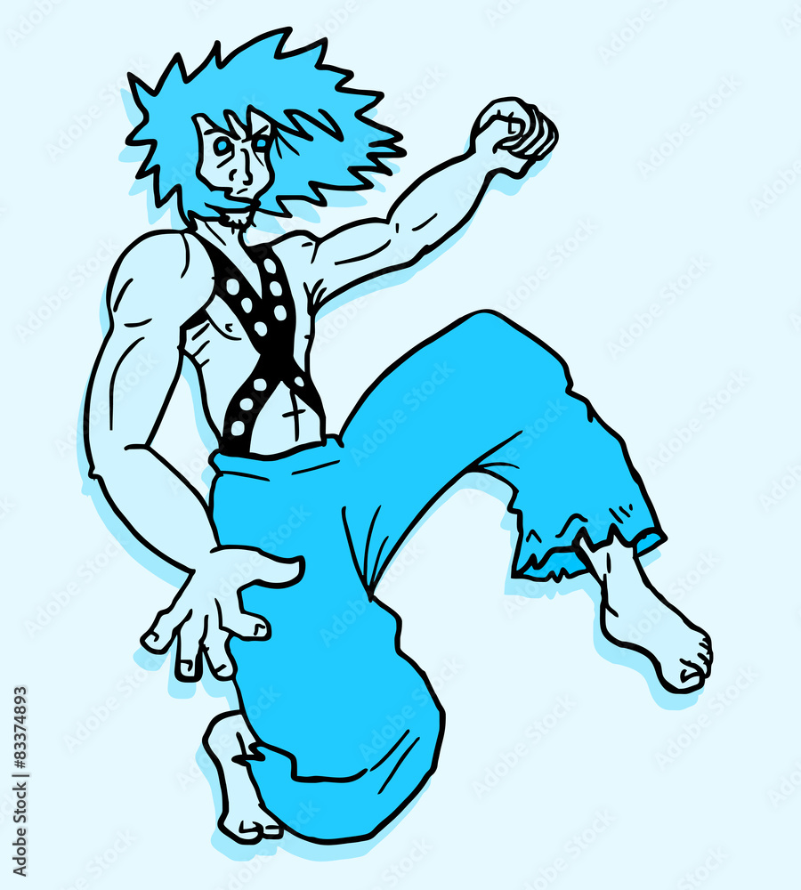 Fototapeta premium blue character