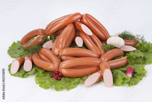 Composition of the sausages and vegetables.