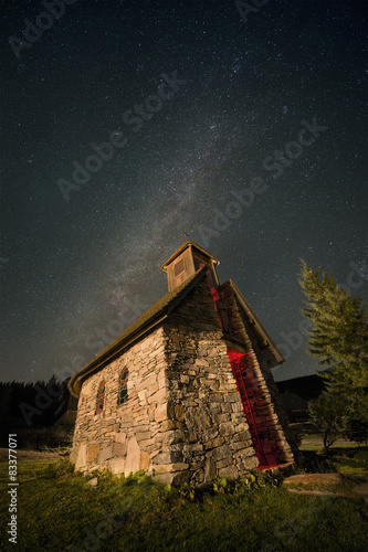 Small chapel and milky way