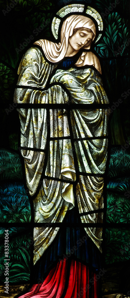 Mary (mother of Jesus) in stained glass