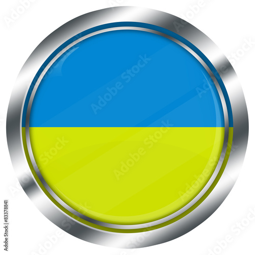 Free Download runder Ukraine flagge web button mit Metall Rahmen - GFXLoad