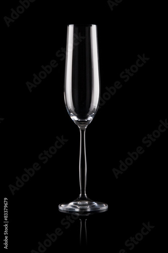 sekt glass isolated on black background © martinjan