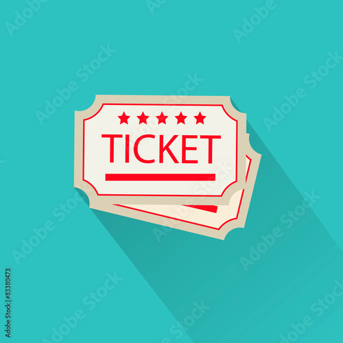 Retro tickets icon, vector illustration